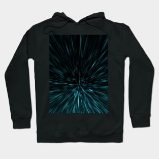 Cool Blue and black Hypergalaxy Abstract Hoodie